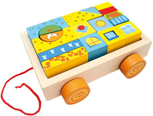 Bino Mertens Klötzchenwagen bunt