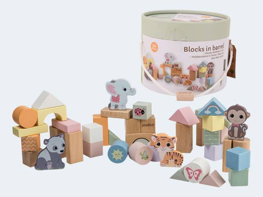 Holzbausteine Wildies Family Tonne